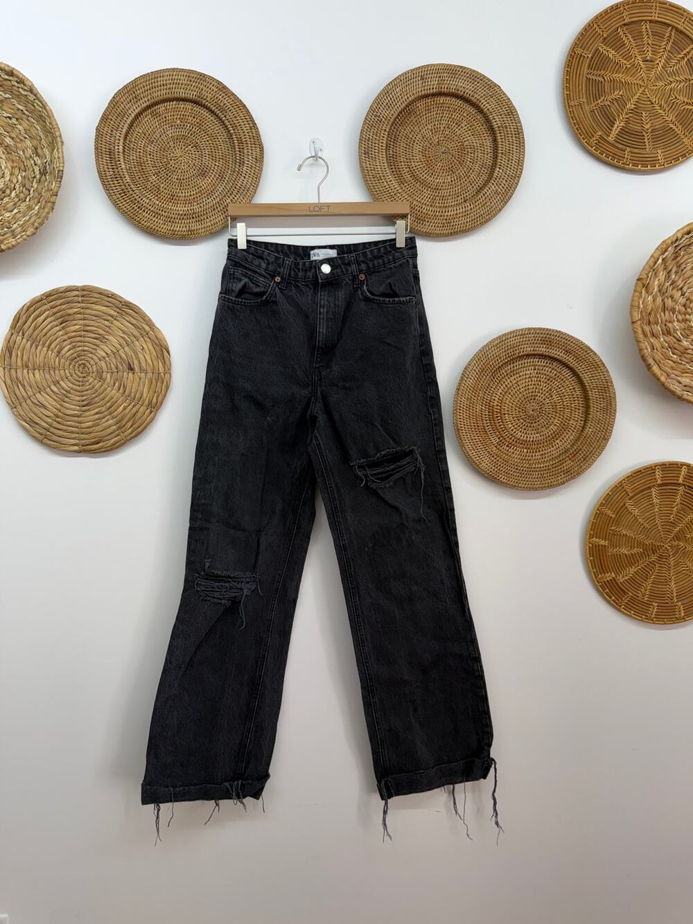 Zara Black Wide Leg Jeans 8